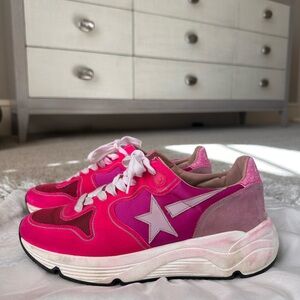 Golden Goose
Suede Glitter Accents Sneakers 
Hot Pink